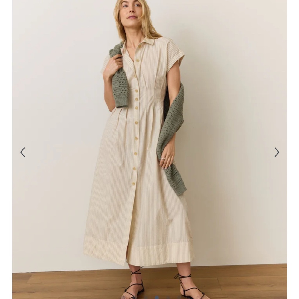 Marine Layer Cream Midi Dress
